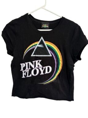 Pink Floyd Black Tee with Rainbow Arc and Prism